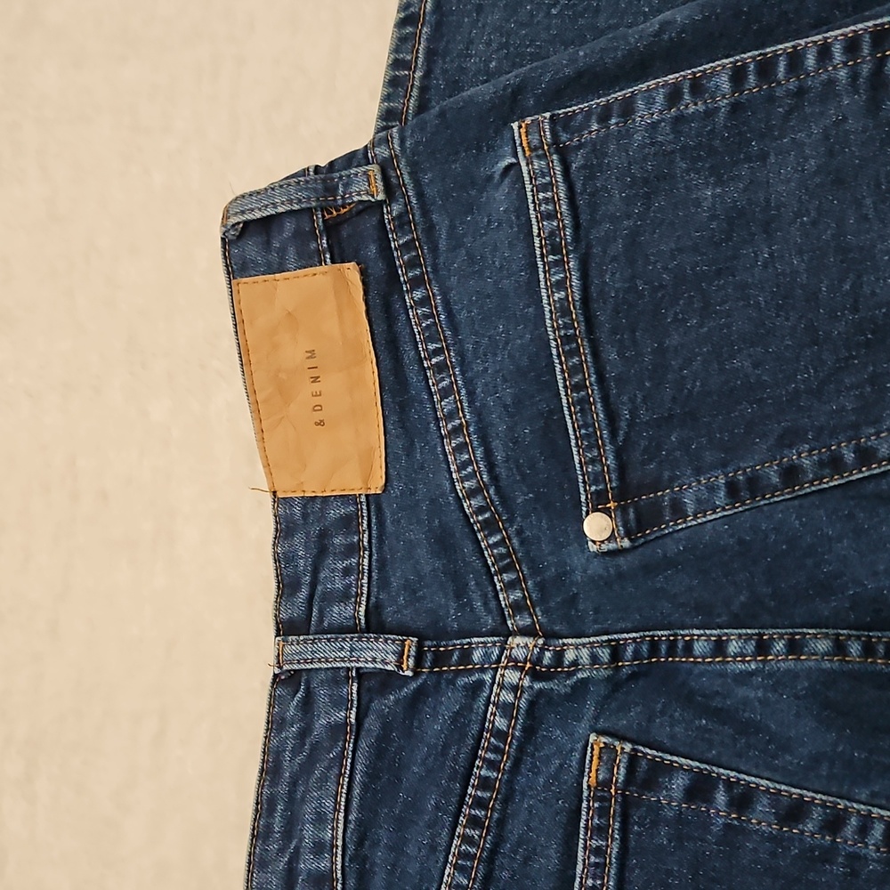 H&M Mom Jeans Ultra High Waist &Denim Blue 4 Button Fly - Picture 11 of 13